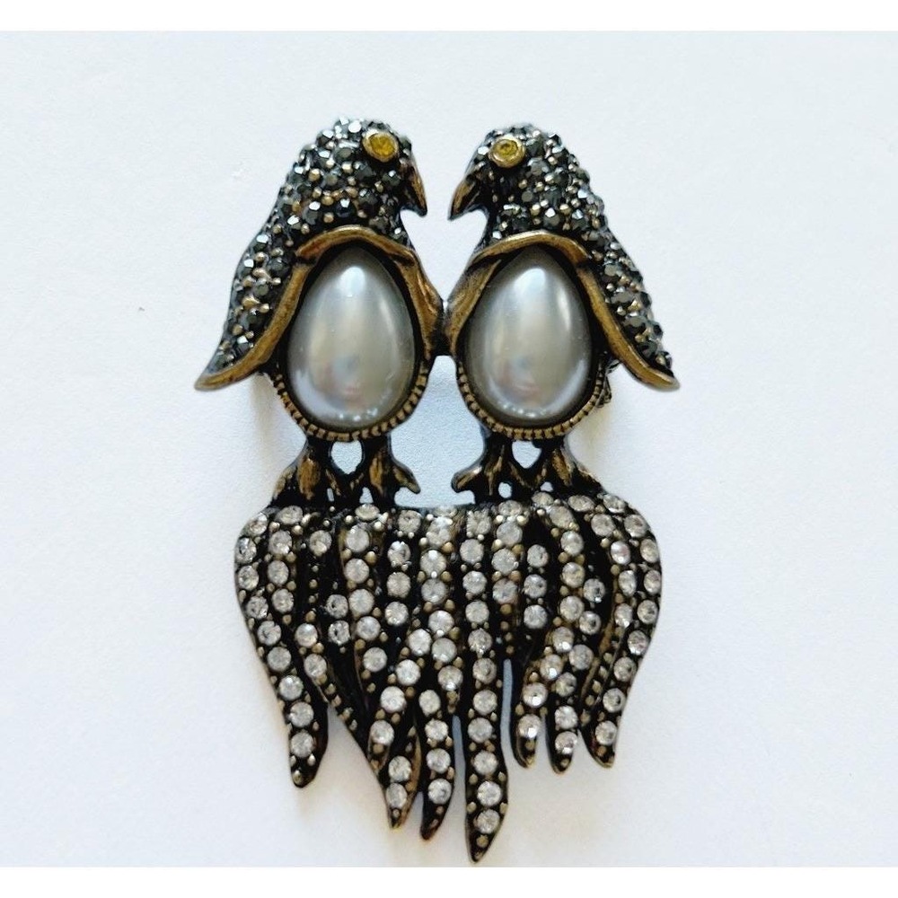 Heidi Daus Signed All Dressed Up Penguin Swarovski Crystal Brooch Retired HSN